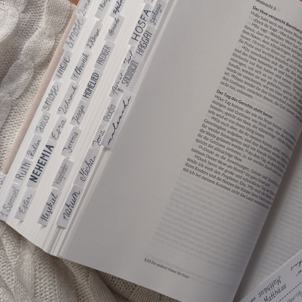 Bibel Griffregister selbstklebend -Handdesign- + Geschenk Epoxidharz Lesezeichen