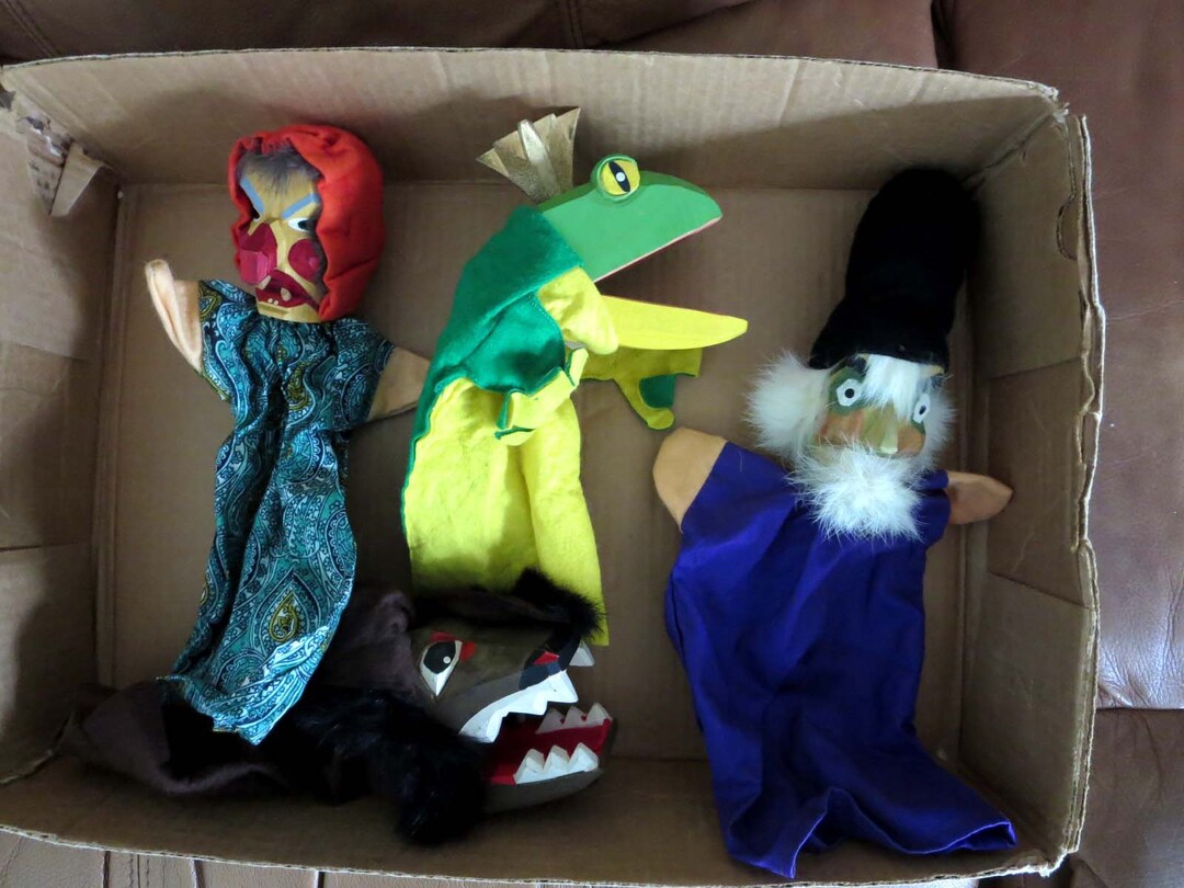4 Wooden German Puppets With Peter and the Wolf Theme. Lotte Etsy
