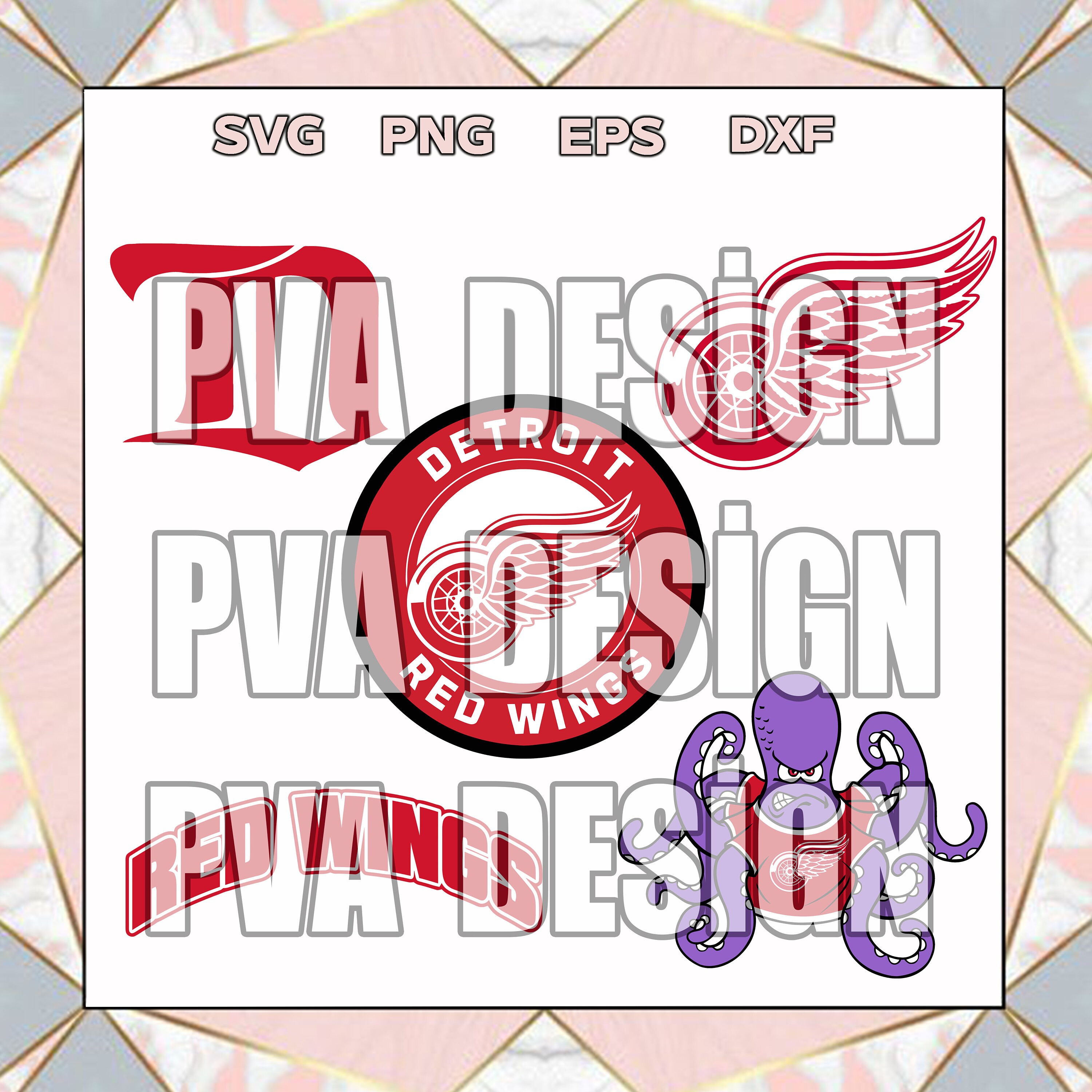 NHL Detroit Red Wings, Detroit Red Wings SVG Vector, Detroit Red Wings  Clipart, Detroit Red Wings Ice Hockey Kit SVG, DXF, PNG, EPS Instant  Download NHL-Files For Silhouette, Files For Clipping. 