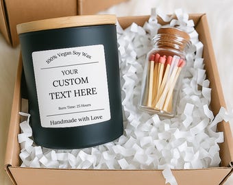 Personalized Soy Candle: Handmade Vegan Gift, Custom Scent