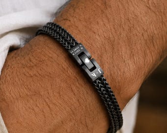 Men's Personalised Stainless Steel Bracelet - Engraved · Stainless Steel · Personalized Bracelet · Hidden Message · Gift for Him