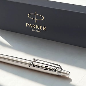 Personalised Engraved Parker Jotter Ballpoint Pen - Stainless Steel Gift for Him or Her - Ideal for Graduation, Birthday, Christmas