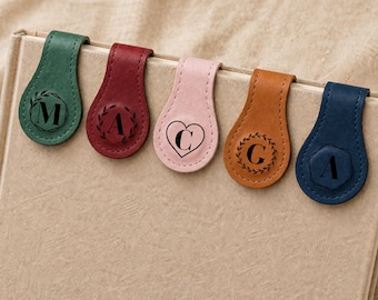 Personalised Bookmark – Leather Magnetic Engraved Gift for Book Lover or Teacher
