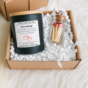 Personalized Friendship Candle – Custom Scented Gift for Best Friend, Birthday, or Thinking of You | Handmade Soy Wax Jar