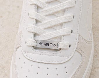 Personalised Shoe Tags – Custom Metal Shoelace Charms for Runners, Marathoners, or Gym Gifts – Engraved Running Accessories