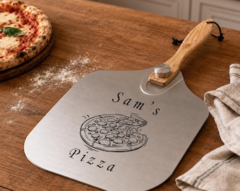 Personalised Folding Pizza Peel – Custom Engraved Pizza Paddle Gift for Pizza Lovers, Couples, Dad or Housewarming