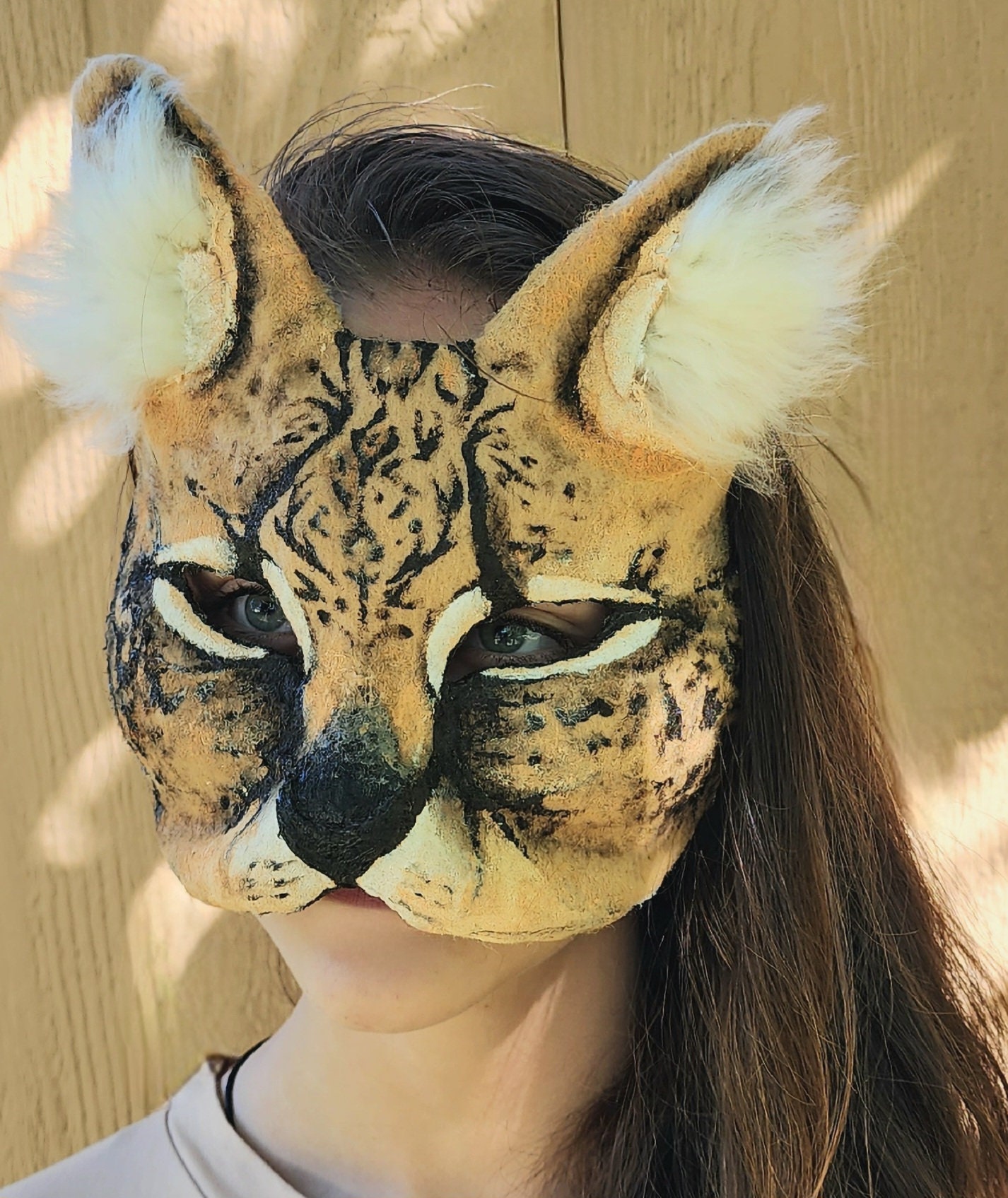 Savannah Cat, Bast, Neko, Hand Painted Mask, Serval, Cat Mask