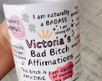 Personalized Affirmation Mug: Best Friend Custom Birthday Gift Mental Health Daily Affirmations Coffee Cup Sarcastic Humor Coffee Mug