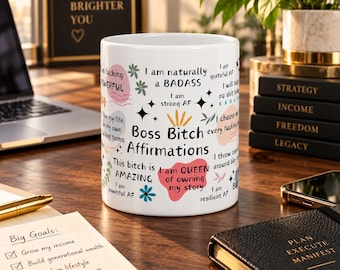 Boss Bitch Mug, Funny Boss Mug, Boss Bitch Energy, Bosses Day Present, Coworker Gift, Cuss Mug, Swear Affirmation, Sweary Mug, Boss Mode