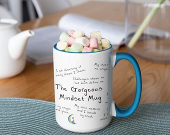 Mindset Mug, Positivity Mug, Positive Mindset Mug, Affirmations Gift, Affirmation Mug, Mindfulness Mug, Daily Affirmations Mug, 15oz mug