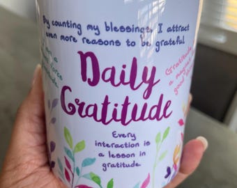 Daily Gratitude Mug, Mindset Mug, Morning Affirmations Mug, Affirmation Mug, Motivational Mug, Positive Mindset Mug, 11oz