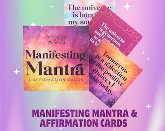 Affirmation Card Deck Manifesting Mantra Mental Health Cards Self Care Notes Positivity Gift Manifestation Gift Mindfulness Sister Present