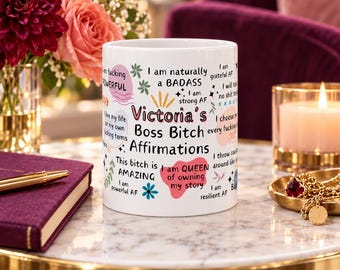 Personalized Sweary Coffee Mug, Custom Coworker Gift, Mom Boss Coffee Cup, Empowering Mug, Gift for Boss Lady, Sarcastic Tea Mug, Boss Mom