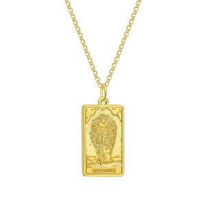 Temperance Tarot Card Silver Necklace
