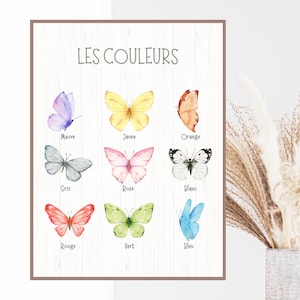 French (Quebec) poster of colors (English version also), educational poster, classroom poster, daycare poster