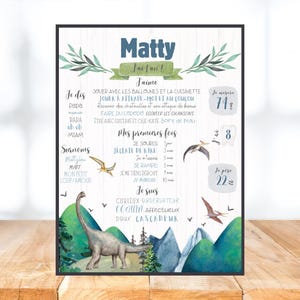 Personalized birthday poster, DINOSAURS, Dino, party, one year