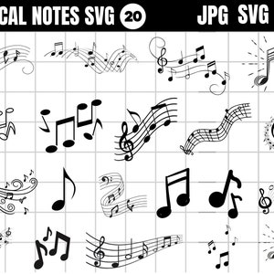 MUSIC NOTES SVG, Music Notes Bundle Svg, Music Notes Clipart , Music ...