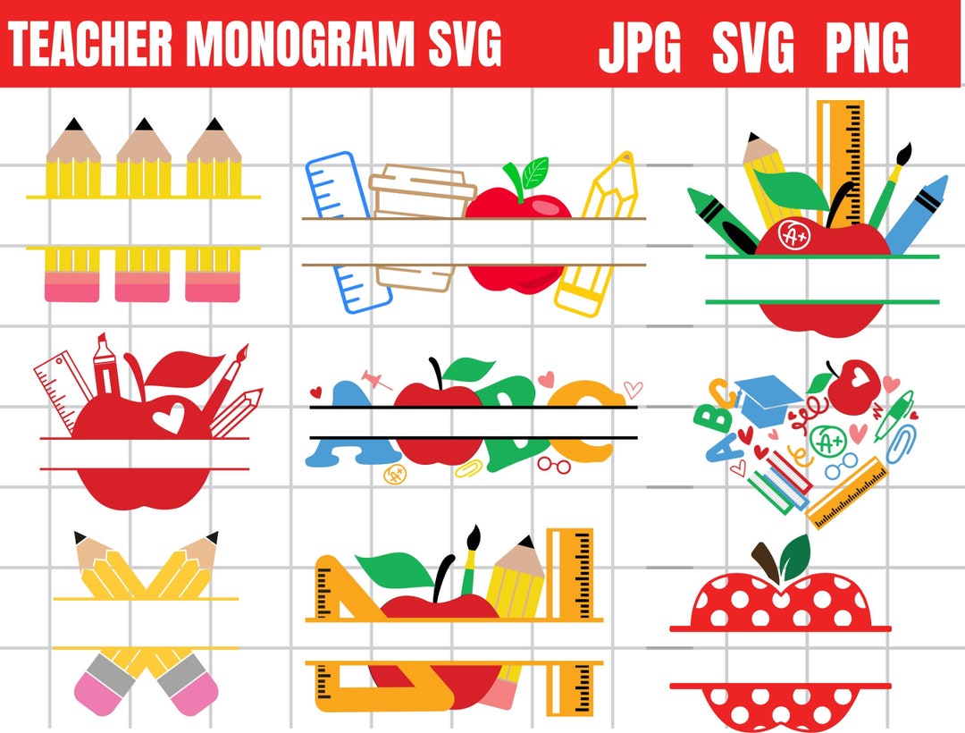 Teacher Monogram SVG, Teacher Name SVG, Teacher SVG, Teacher Shirt Svg ...