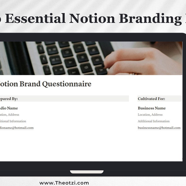 Brand Questionnaire Notion Template, Editable Client Questionnaire, Customizable, Easy to Use