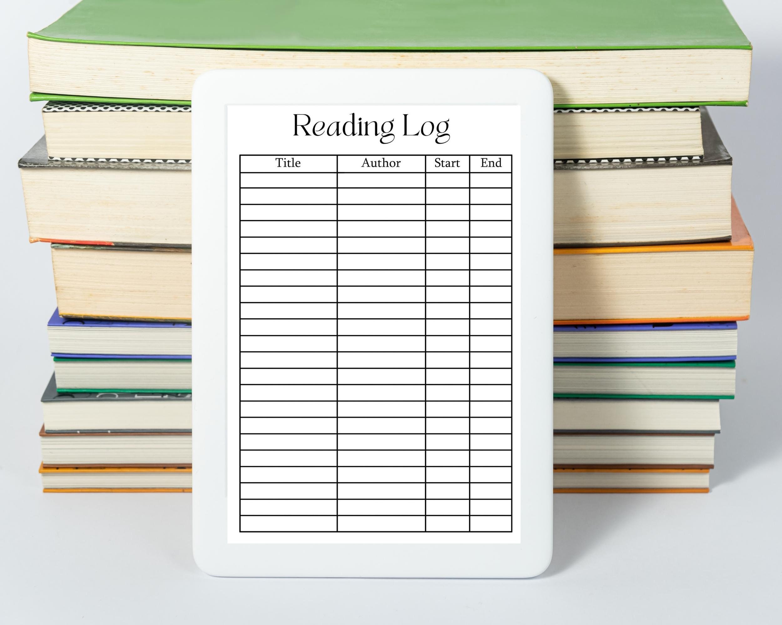 Reading Journal Printable Bundle Personal Wide Book Lovers Planner Inserts  6types Template Reading Review, Log, Tracker, Book Wishlist 