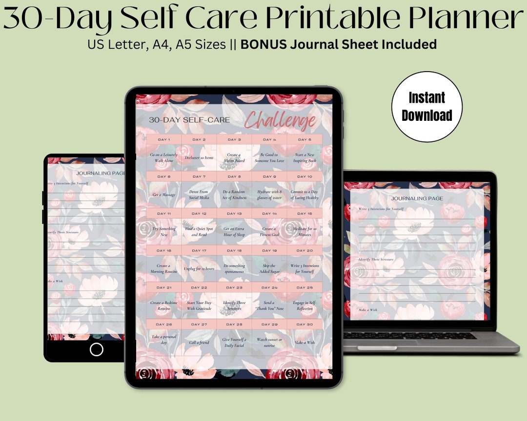 30 Day Self Care Challenge to Improve Mental Health and Well - Etsy