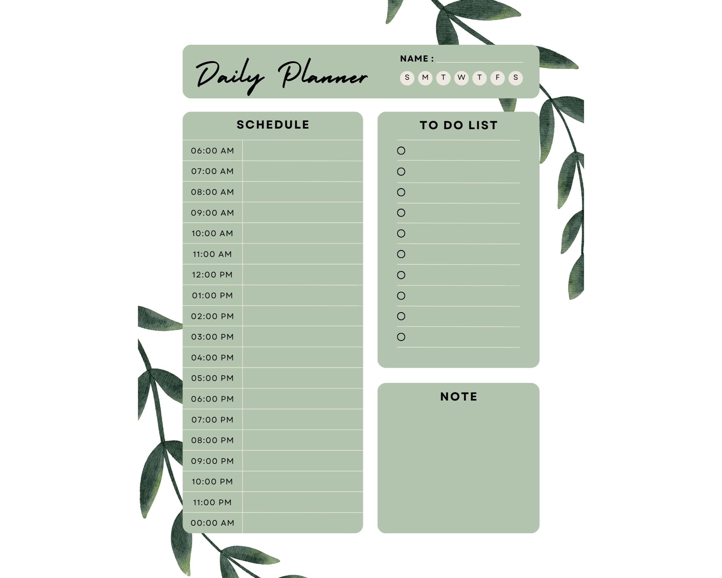 Weekly Planner Printable Weekly Schedule Template Weekly - Etsy