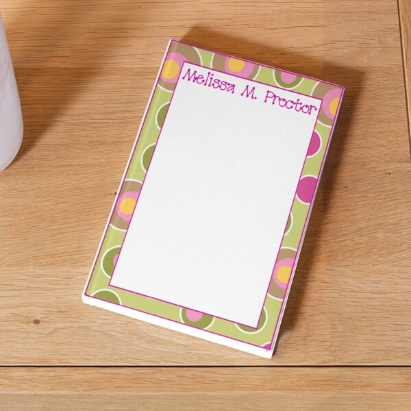 Cute Polka-Dot Note Pad, classic design, teacher gift, wedding favor. Customizable for anyone in your family. Perfect gift for any occasion