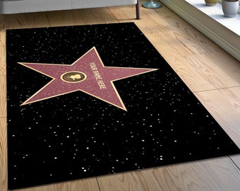Ruhmesteppich, personalisierter Teppich, Hollywood-Teppich, Walk of Fame-Teppich, Hollywood-Star-Teppich mit individuellem Namen, Geschenk für Frau, Sternenteppich, Kinderzimmerteppich