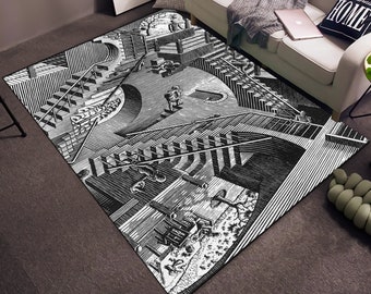 Alfombra de arte Escher, alfombra de arte, alfombra de ilustración, alfombra arquitectónica, alfombra decorativa, alfombra moderna, alfombra popular, decoración del hogar, alfombra para sala de estar