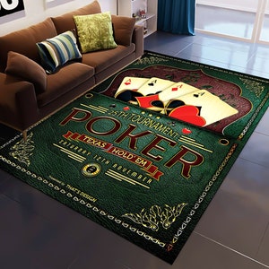 Alfombra de póquer, alfombra de juego, alfombra de cartas de póquer, alfombra para habitación de jóvenes, alfombra para sala de juegos, alfombra de jugador, alfombra popular, alfombra moderna, decoración del hogar