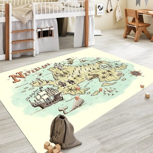 Kaarttapijt, fantastisch tapijt, kaartdecor, fantastische kaarten, kinderkamertapijt, kinderkamertapijt, kinderkaart, magische kaarten, kinderspeelkleed, vloerkleed, filmkleed