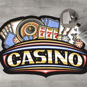 Alfombra de casino, alfombra de cartas, alfombra personalizada, alfombra moderna, decoración de sala de juegos, alfombra suave antideslizante, alfombra de área para jóvenes, sala de estar, alfombra de sala de juegos
