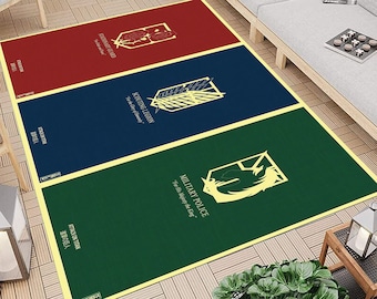 Attack on Titan Rug, Game Room Decor, Anime Rug