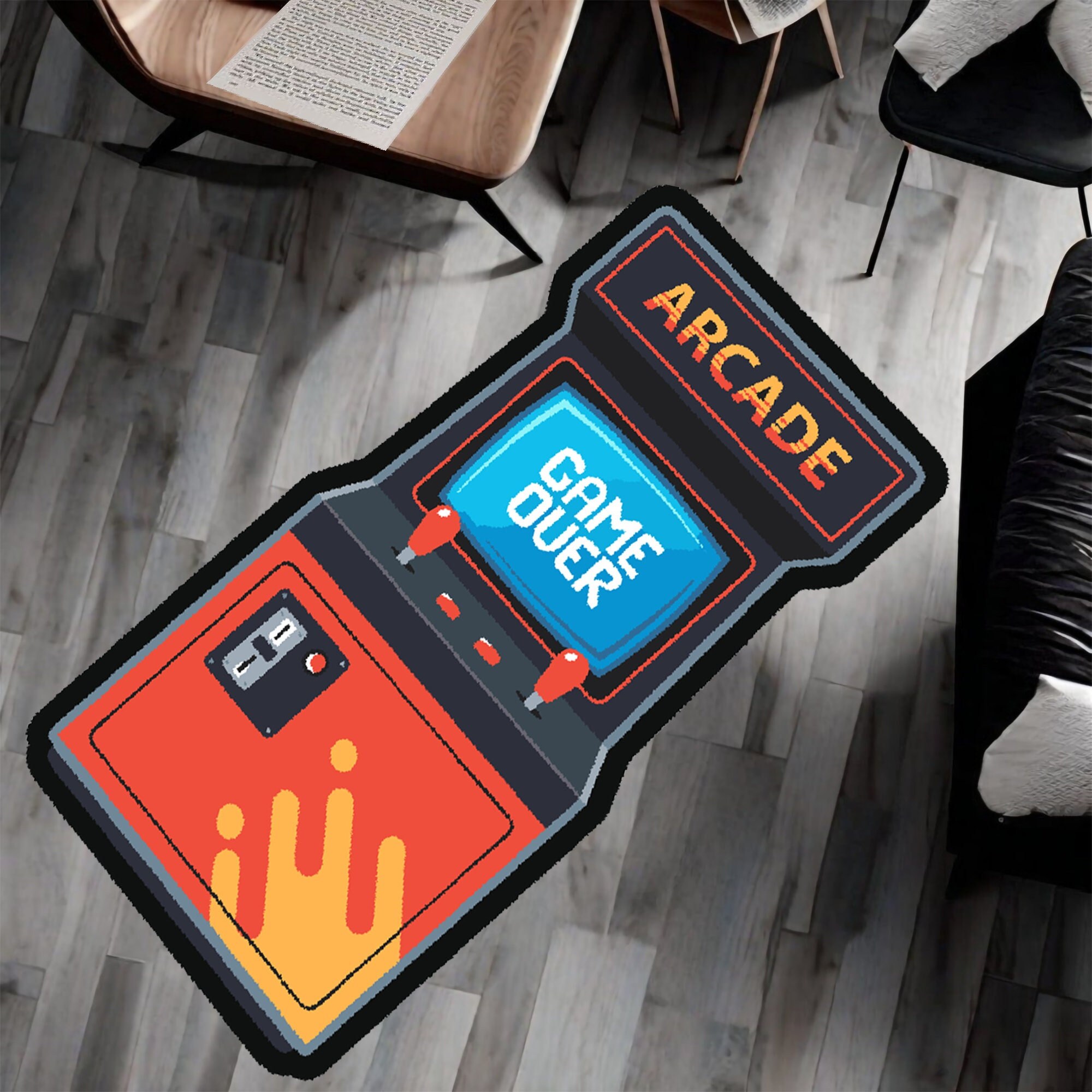 Retro Arcade Game Rug: Modern Gamer Room Carpet - Etsy Canada