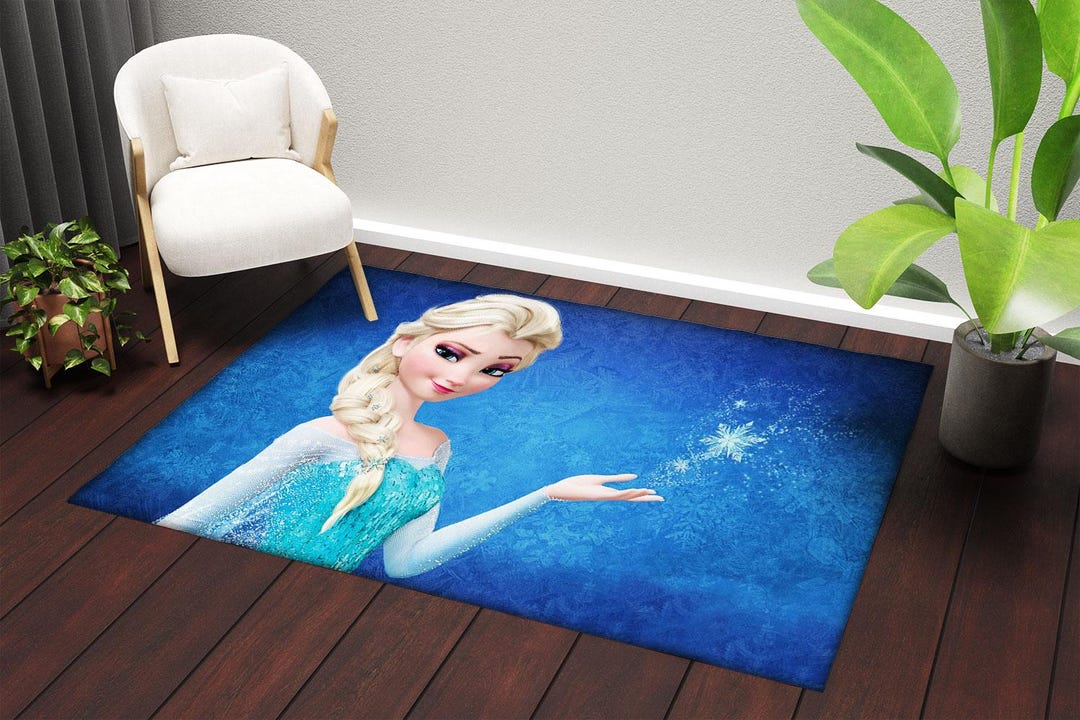 Elsa Frozen Rug: Personalized Nursery Decor, Kids Play Area - Etsy