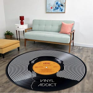 Record, Record Rug, Round Record Rug, Round Rug, Round Music Rug, Music Design Rug, Music Room Rug, Gift Record Rug, Gramophone Record Rug