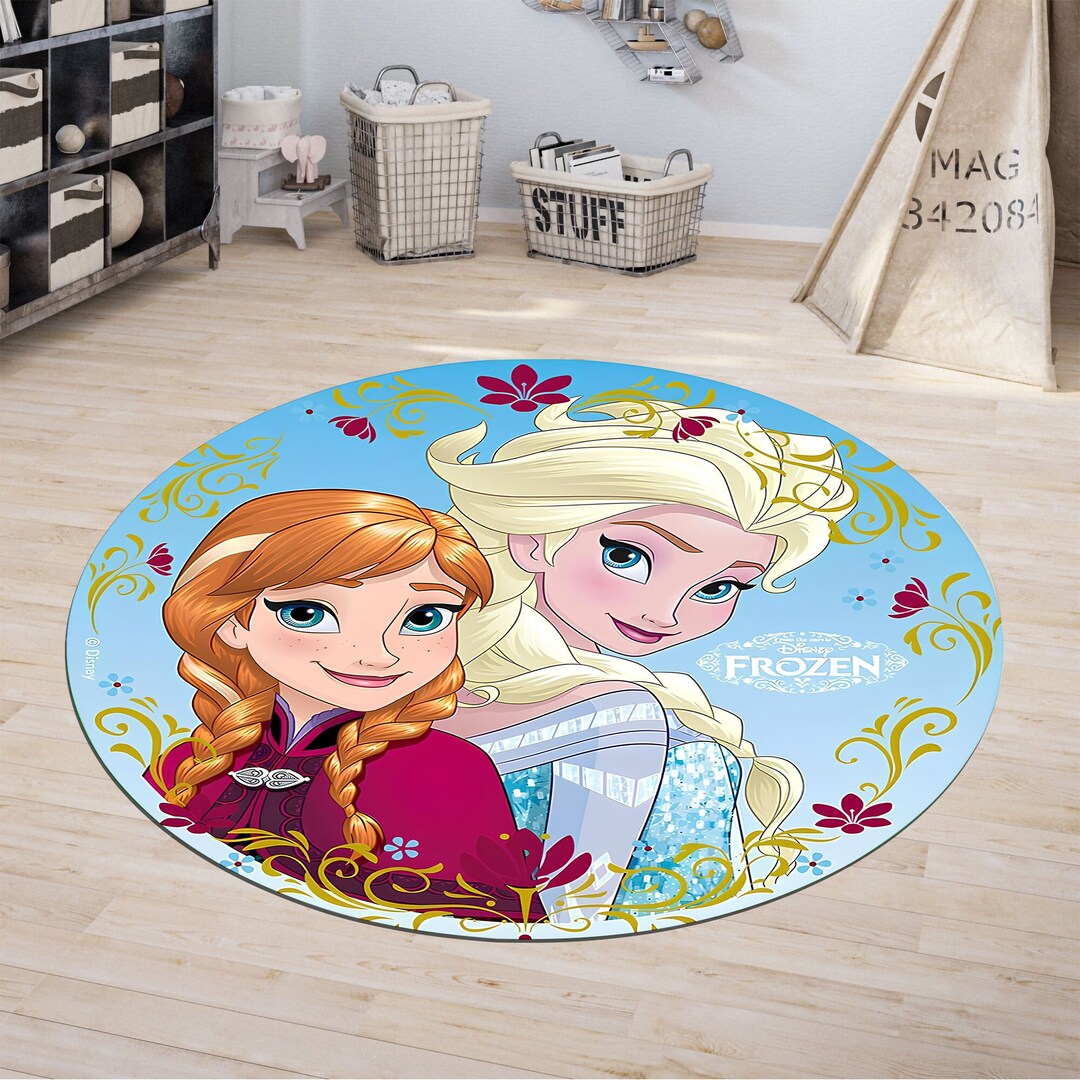 Elsa Round Rug Elsa Rug, Anna Rug,round Frozen Rug, Kids Room Rug, Area Carpet for ...