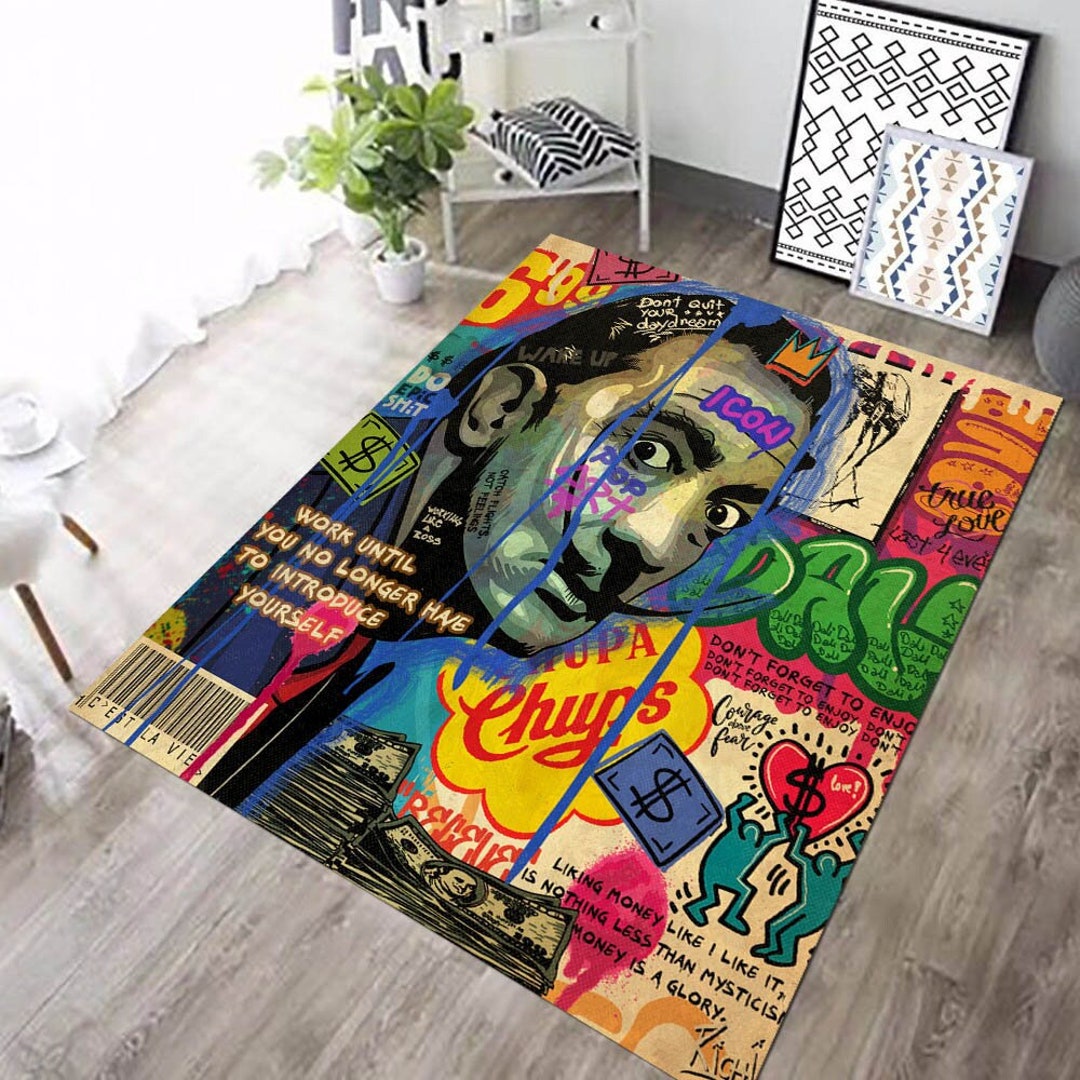 Salvador Dali Rug: Colorful Pop Art Graffiti Area Rug - Etsy
