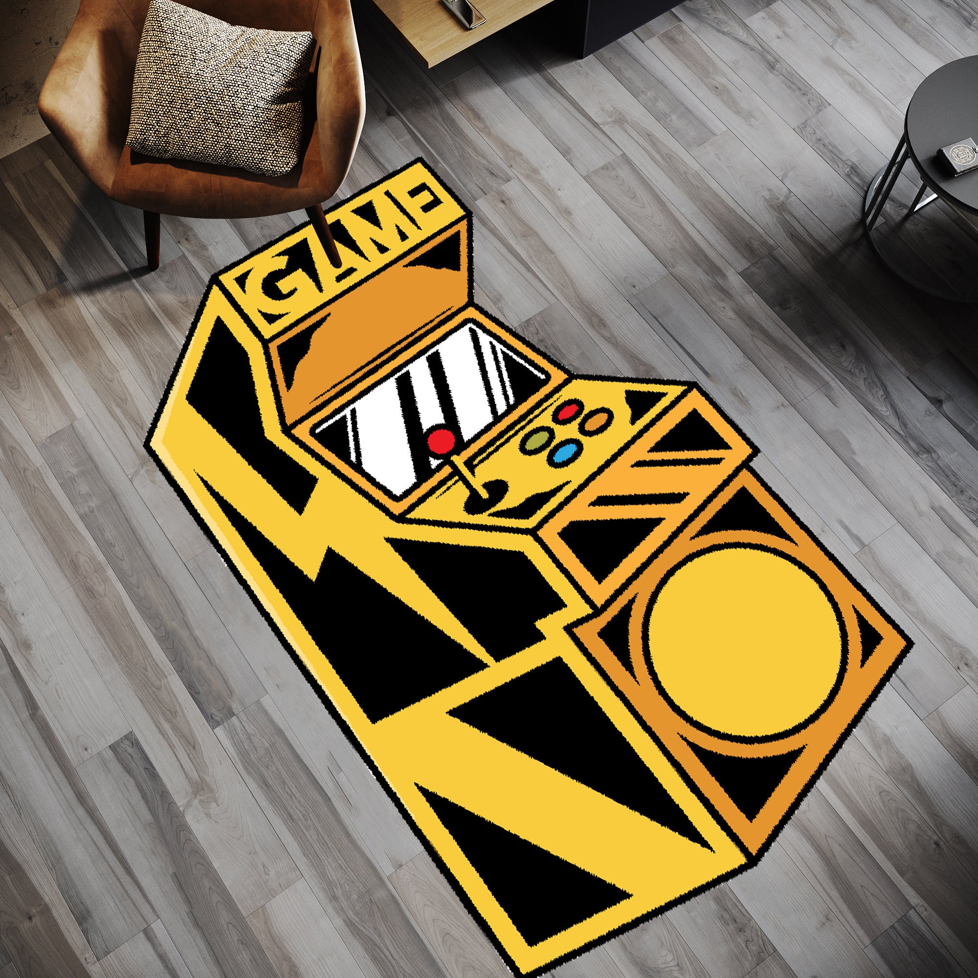 Retro Arcade Game Rug: Modern Gamer Room Carpet - Etsy