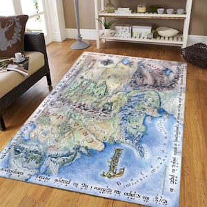 Herr der Ringe Teppich, Wollteppich, Hobbit Teppich, Landkartenteppich, Wollteppich, 3D Gedruckt Teppich, Wollteppich, 3D Gedruckt, Auto Teppich Teppich, LOTR Teppich