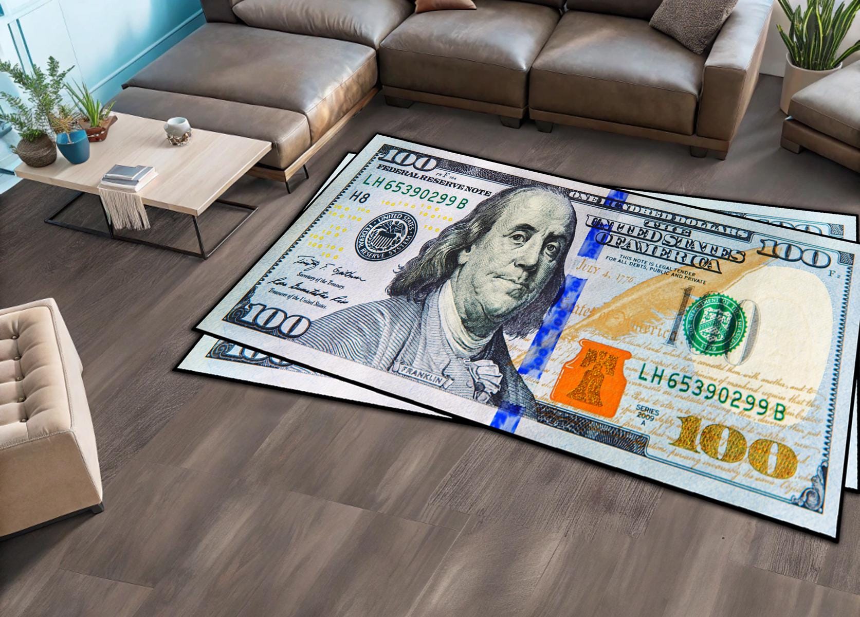 100 Dollar Bill Area Rug: Novelty Money Carpet - Etsy