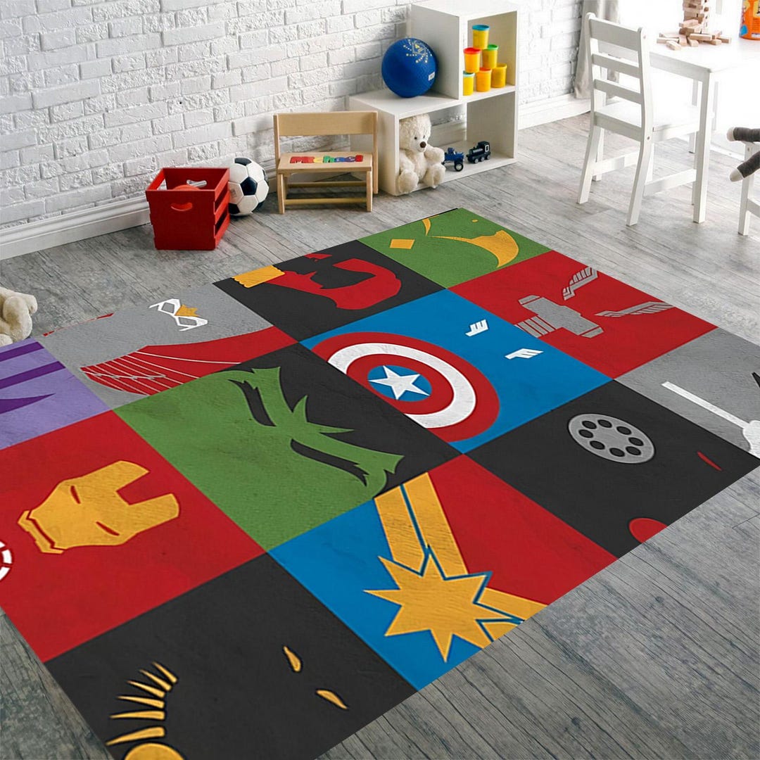 Action Figure Rug Super Hero Rug, Avengers Carpet, Boys Room Decor Rug, Gaming Room Decor ...