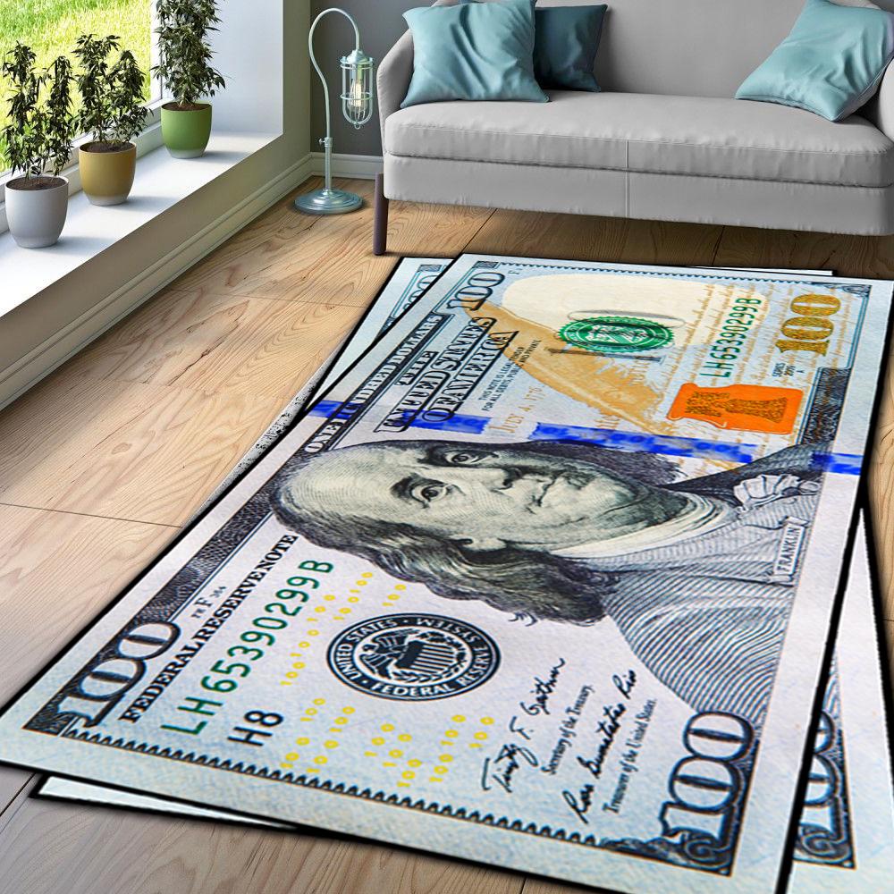 100 Dollar Bill Area Rug, Money Rug, Rich Rug, Dollar Rug, Cool Rug, Boss Rug, Dollar Money Rug, Luxury Money Rug Runner, Dollar Rug Carpet