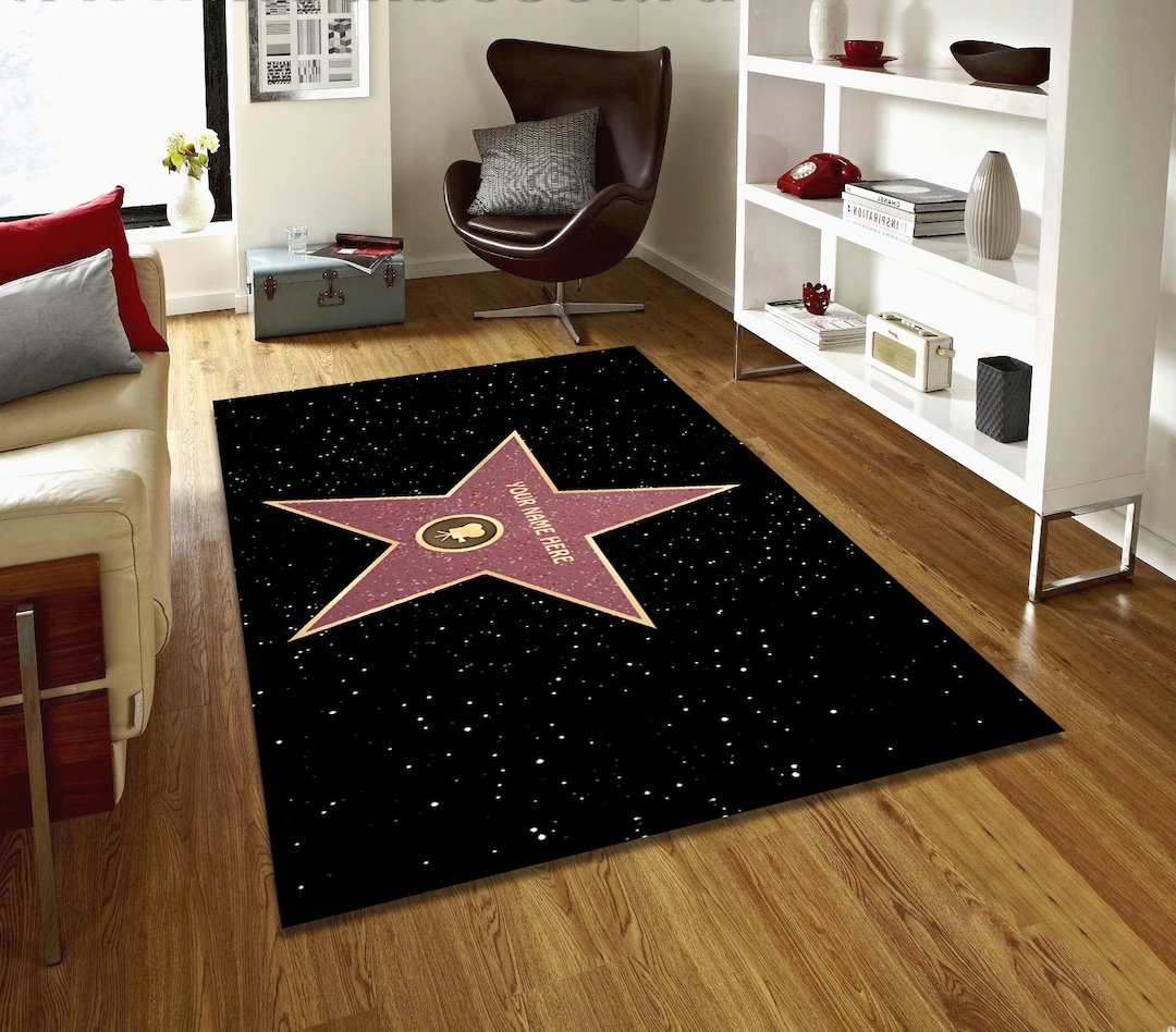 Fame Rug, Personalized Hollywood Walk of Fame Rug, Custom Star Carpet ...