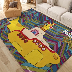 Beatles Teppich: Gelbes U-Boot, Rock Band Fan Dekor,