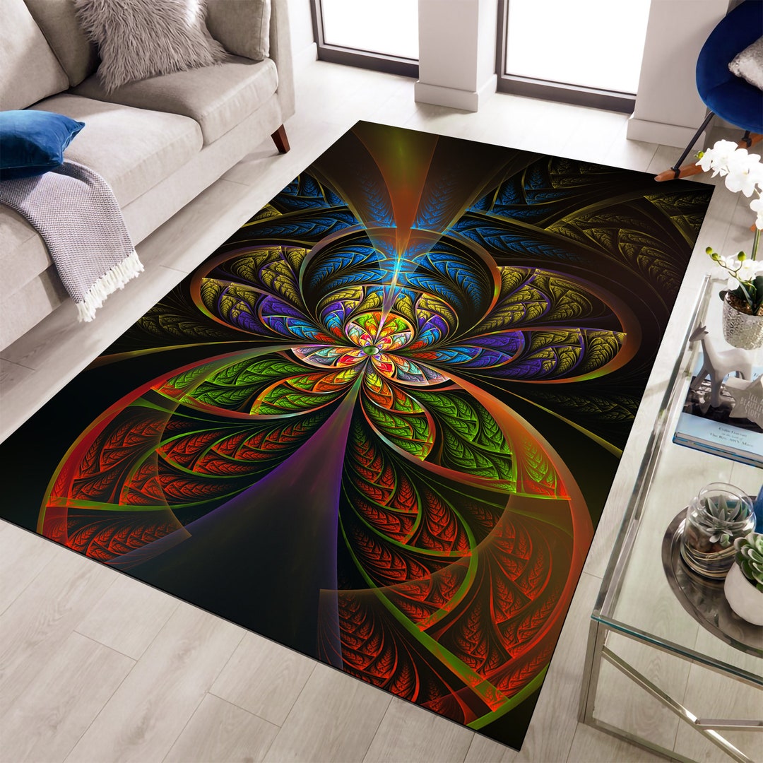 Fractal Rug Colorful Art Rug Pattern Rug Saloon Rug Living - Etsy
