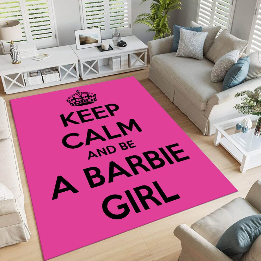 Pink Rug, Girl Room Rug, Keep Calm Motivation Rug, Home Decor Carpet ...