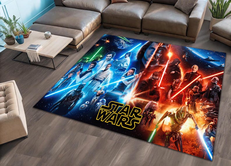 Yoda Rug Colorful Star Wars Rug: Modern Movie Decor, Fan Gift - Etsy