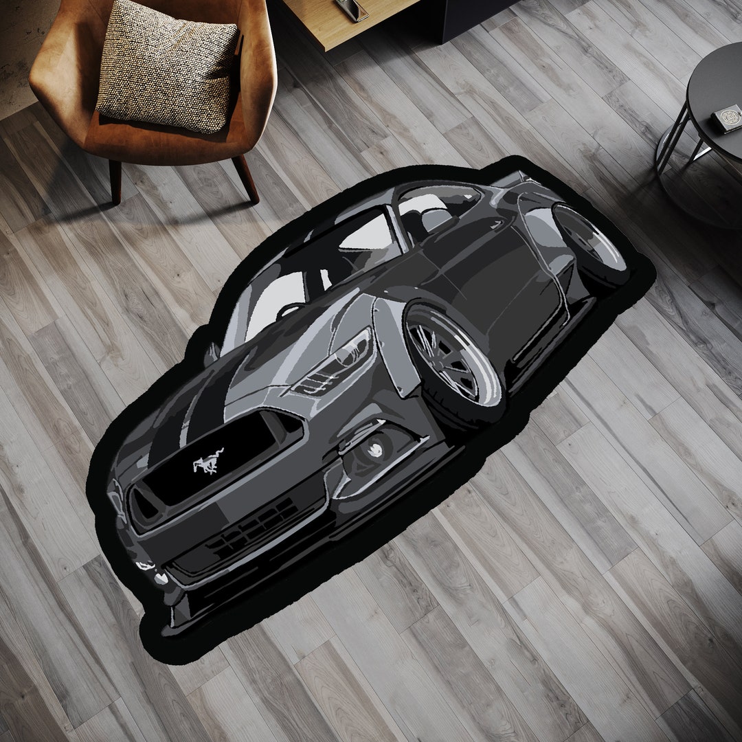Auto Rugs Car Rug: Grey Sports Car, Playroom Decor, Nonslip Soft Area Carpet - Etsy