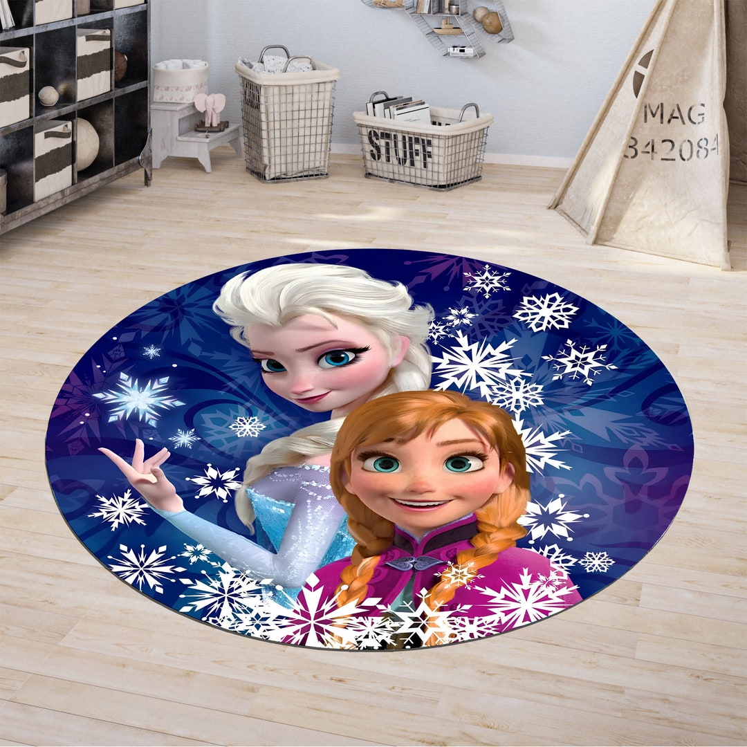 Elsa Round Rug Elsa & Anna Rug: Frozen Kids Room Decor, Round Modern Rug - Etsy Canada